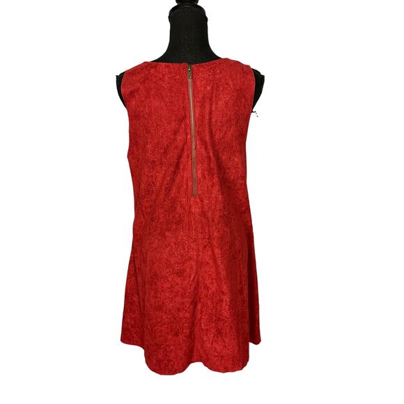 Faux Suede A-line Mini Dress Burgundy MEDIUM Career  Altar'd State Pocket Fall - Picture 4 of 6